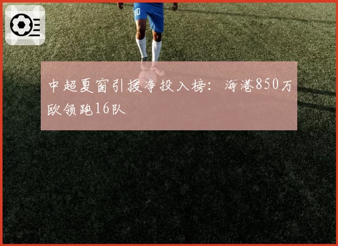 中超夏窗引援净投入榜：海港850万欧领跑16队